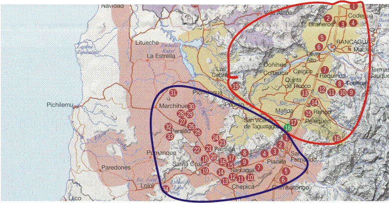 CHI WIne map Chachapaol & Colchgua circles.jpg (461773 bytes)