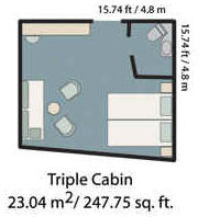 GPS La Pinta trp cabin floor plan triple.jpg (43048 bytes)